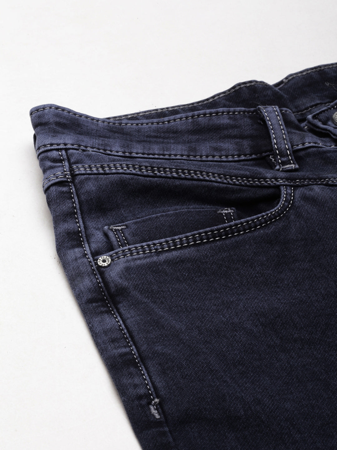 Women's Navy Blue Mid Rise Jean Mom Fit Retro Denim Jeans