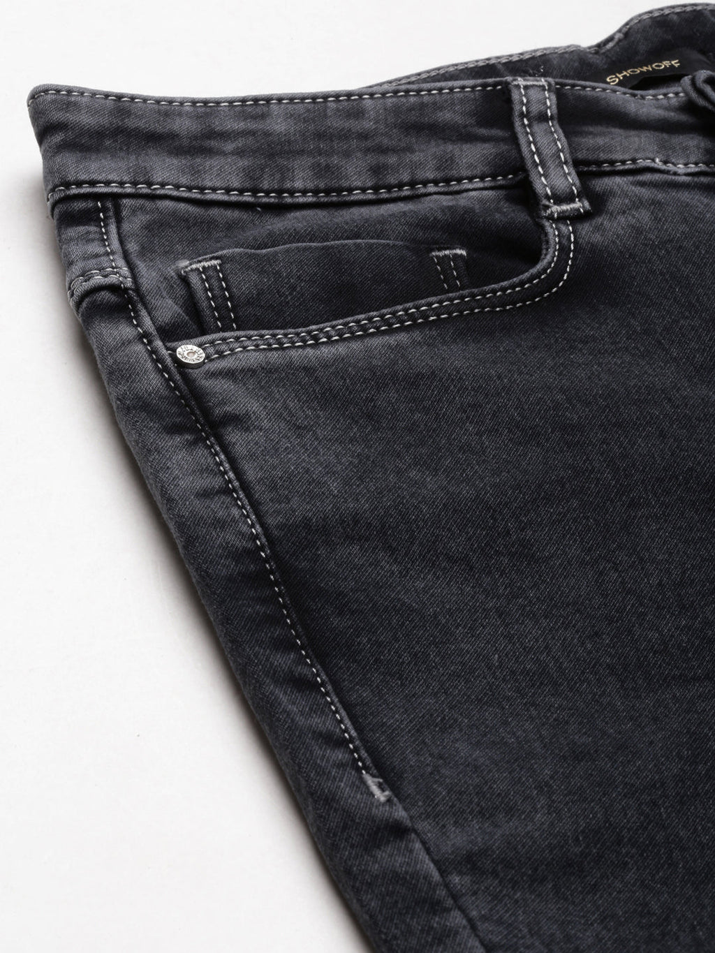 Women's Black Flared Fit High-Raise Denim Jeans