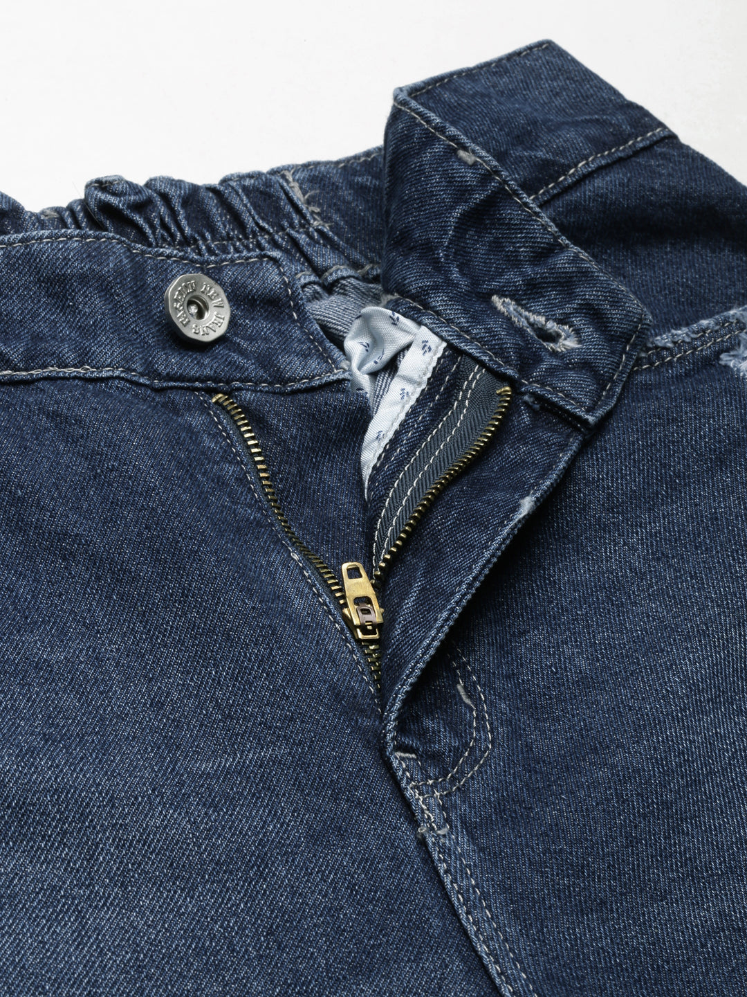 Women's Navy Blue Straight Fit Mid Rise Denim Jeans