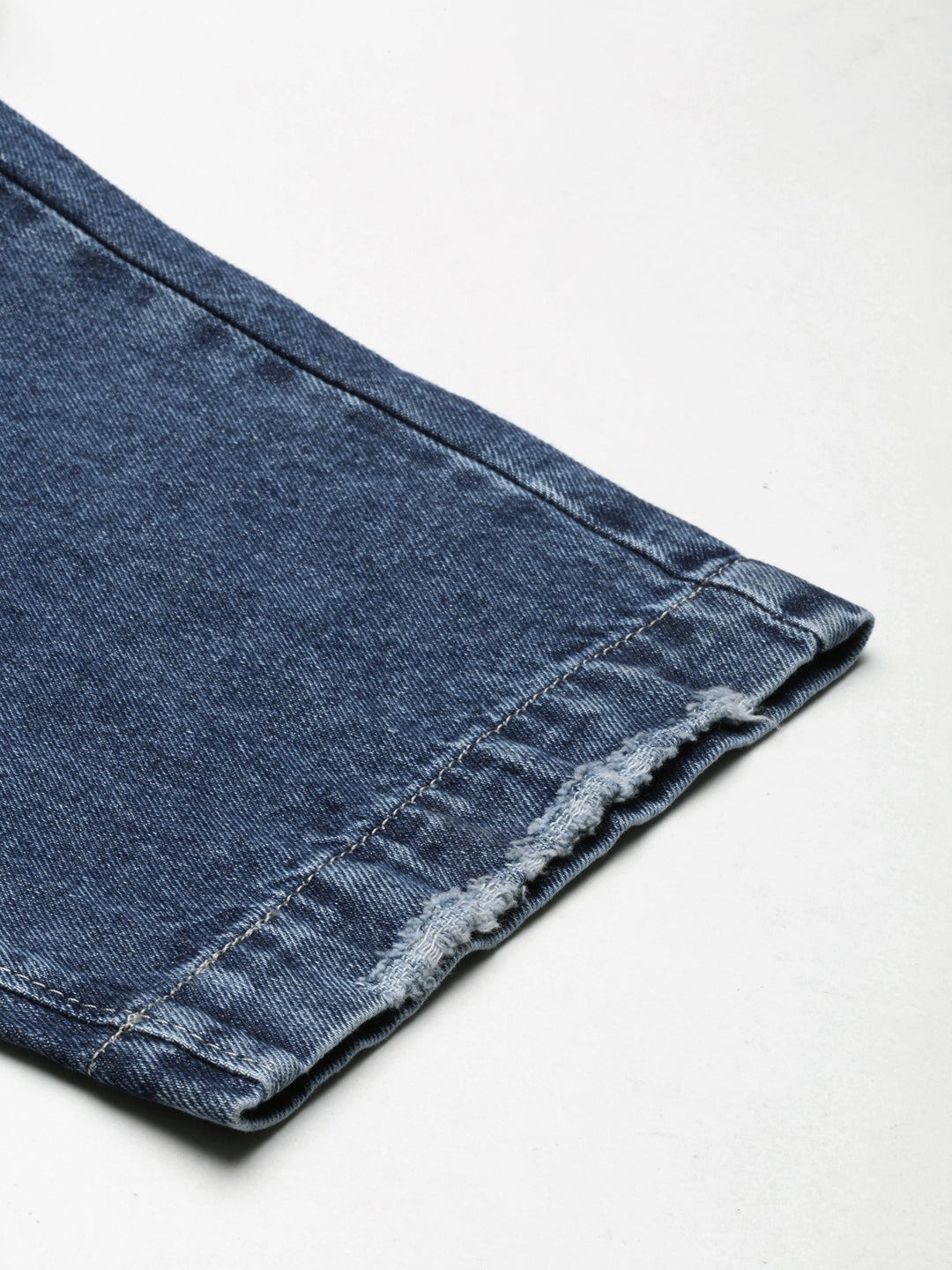 Women's Navy Blue Straight Fit Mid Rise Denim Jeans