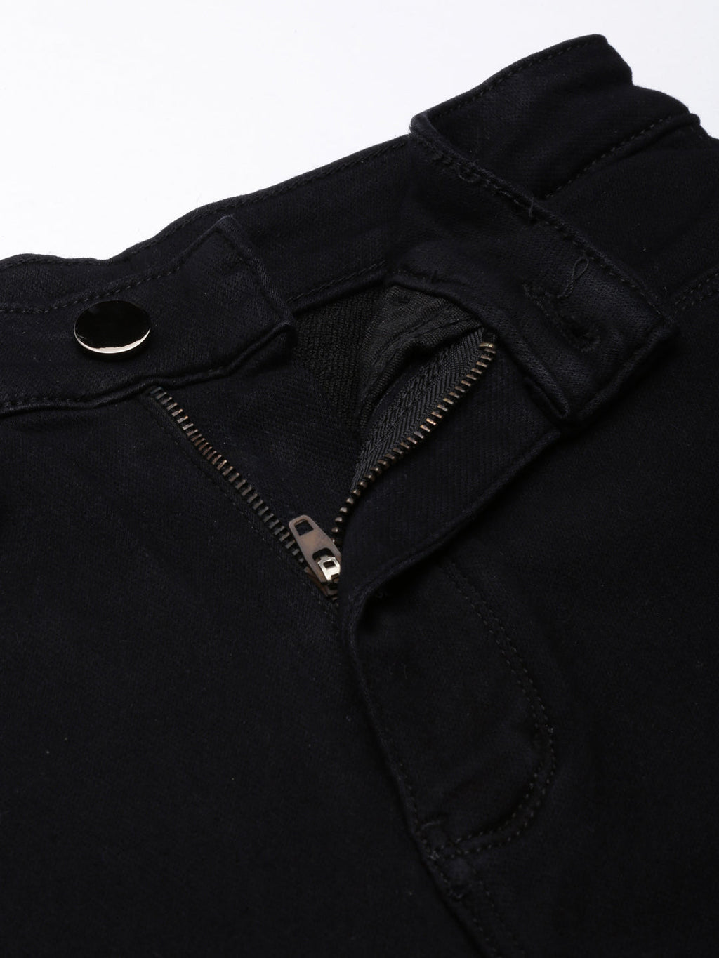 Women's Black Wide Leg Acid Wash Denim Cargo Jeans