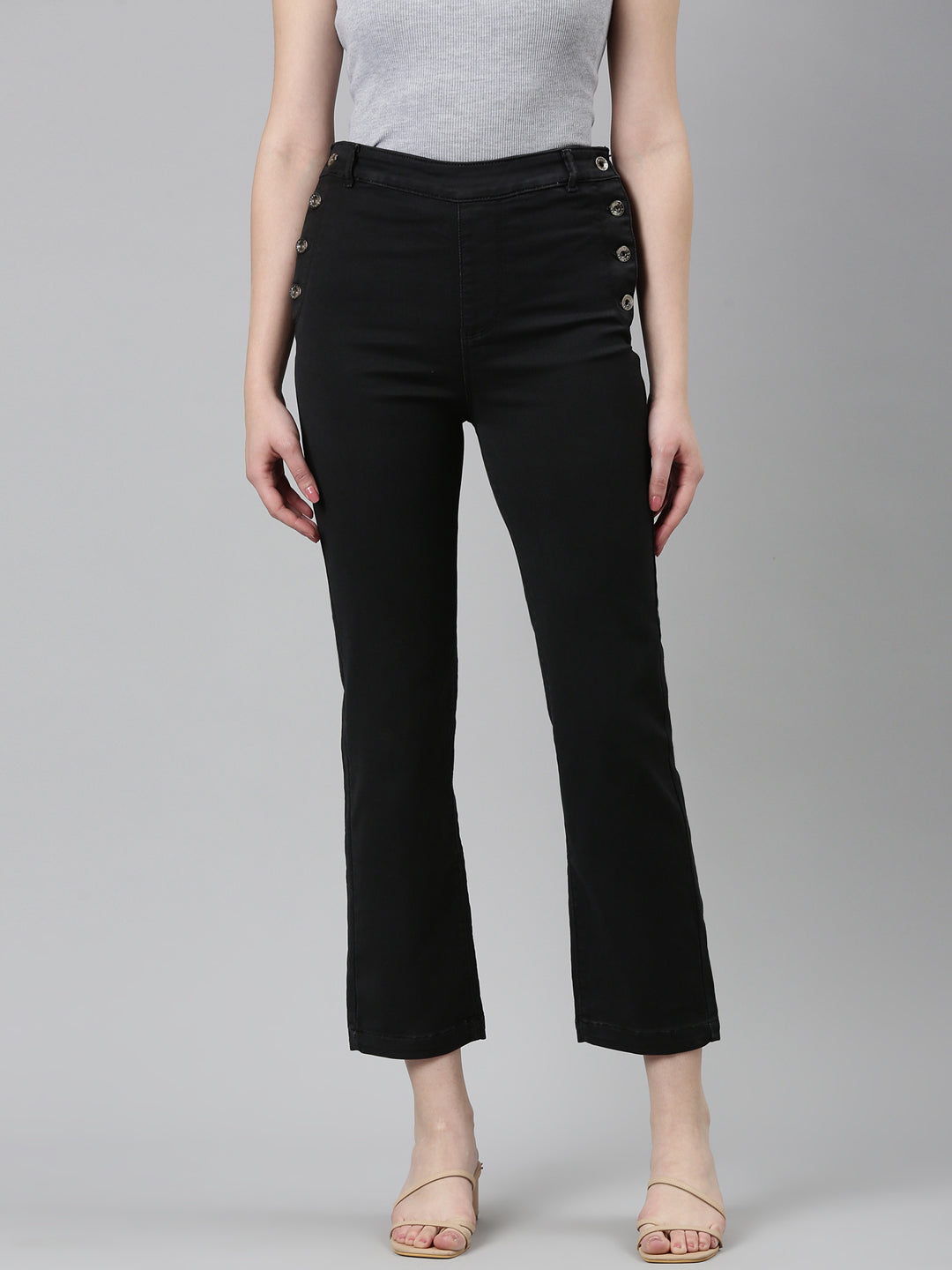 Women's Black Jean Straight Fit Denim Jeans