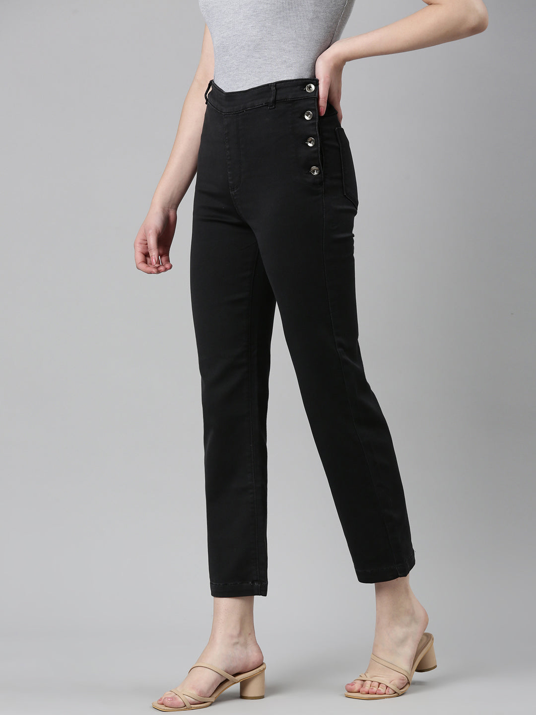 Women's Black Jean Straight Fit Denim Jeans