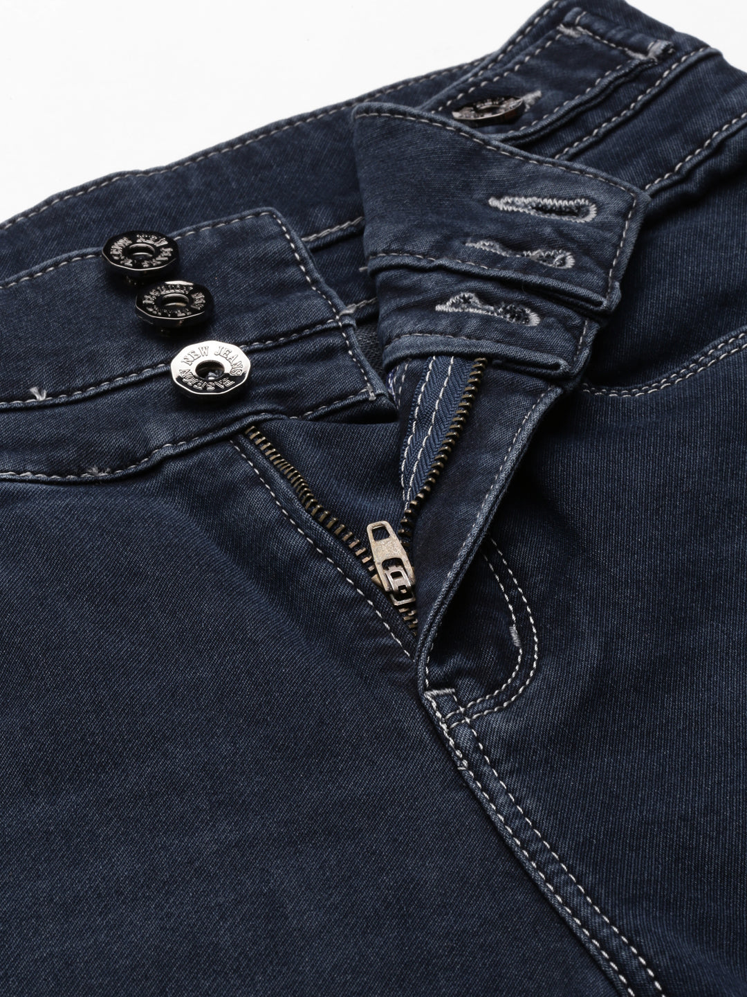 Women's Navy Blue Jean Straight Fit Light Fade Stretchable Denim Jeans