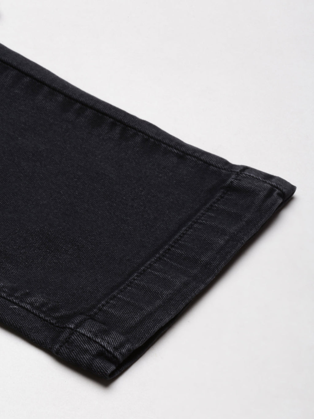 Women's Black Mid-Rise Frayed Denim Jeans