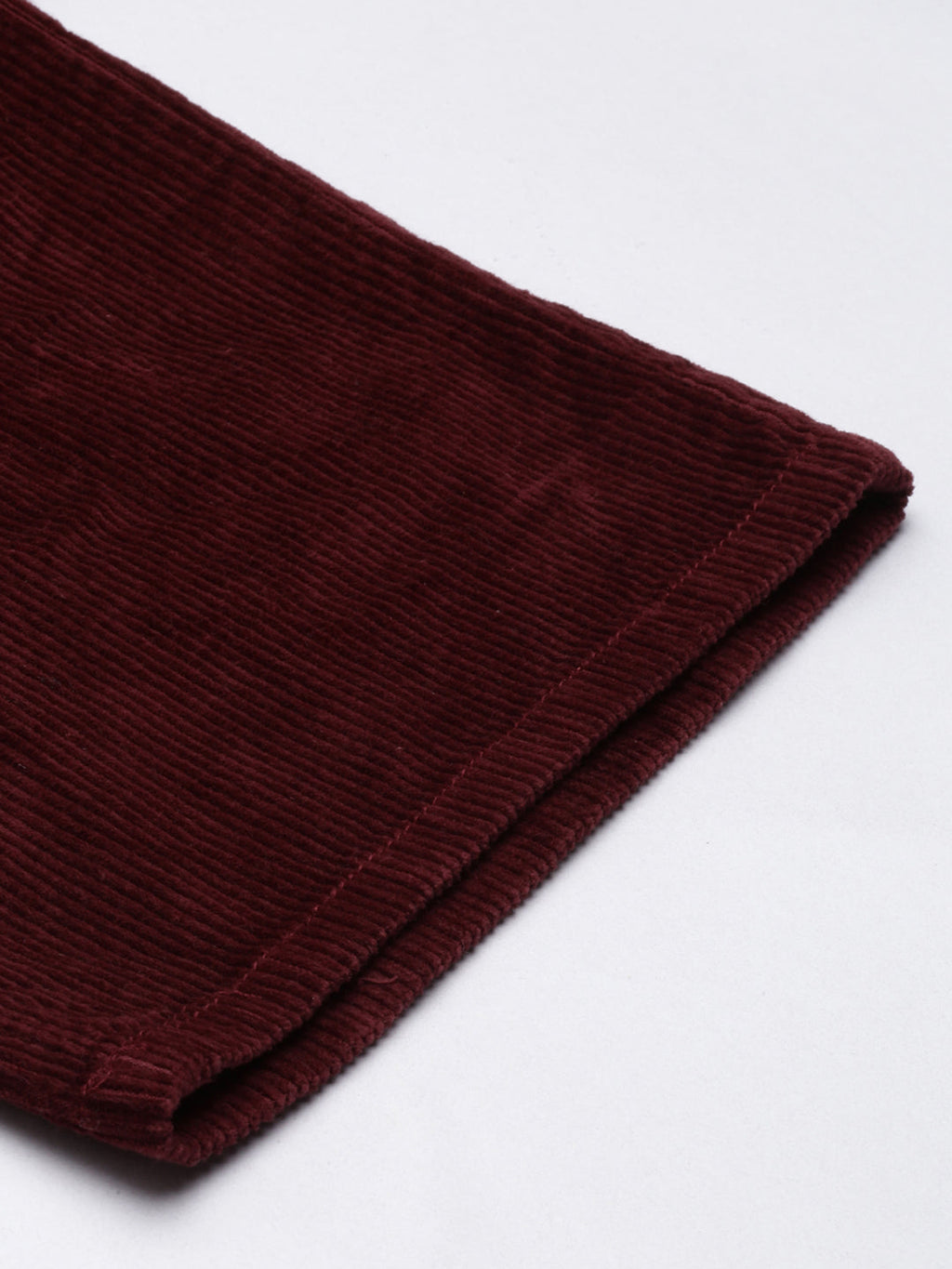 Women's Red Straight Fit High-Rise Parallel Trousers