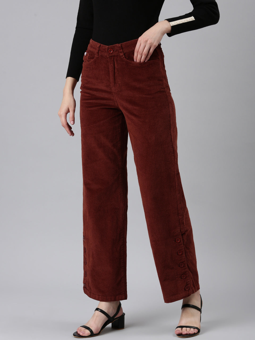 Women's Rust Solid Parallel Trouser