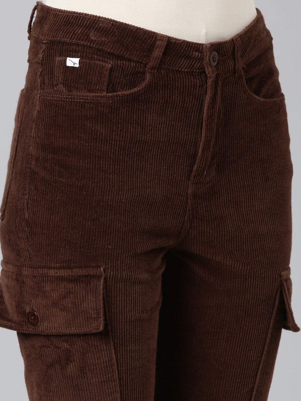 Women's Brown Slim Fit High-Rise Joggers