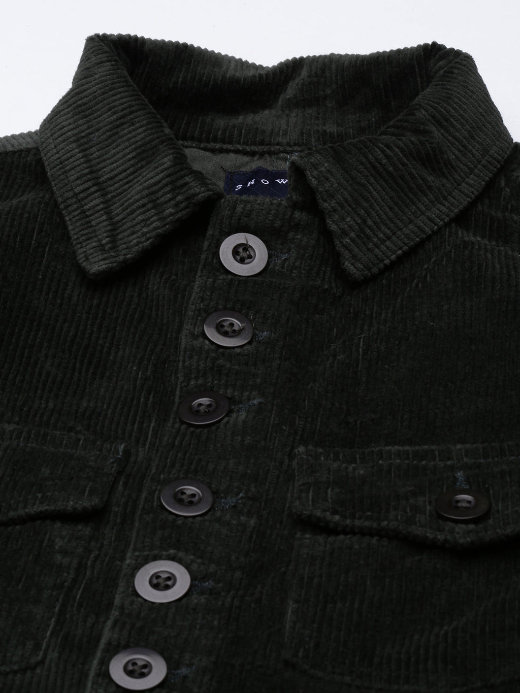 Women's Olive Shirt Collar Cotton Dress