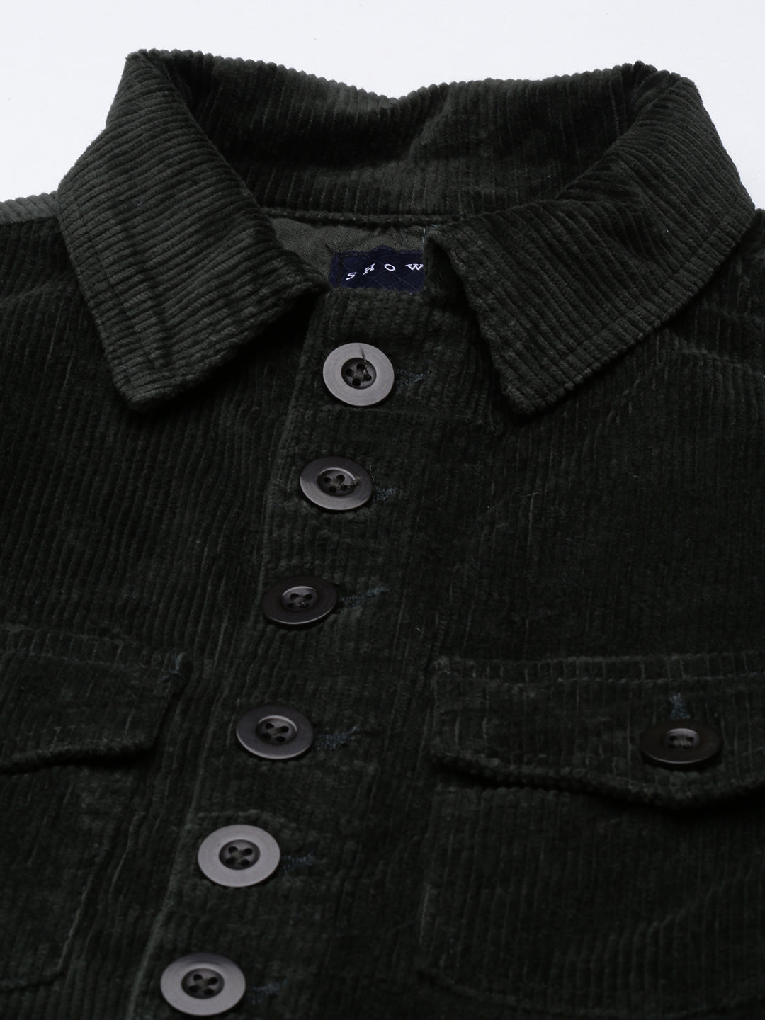 Women's Olive Shirt Collar Cotton Dress