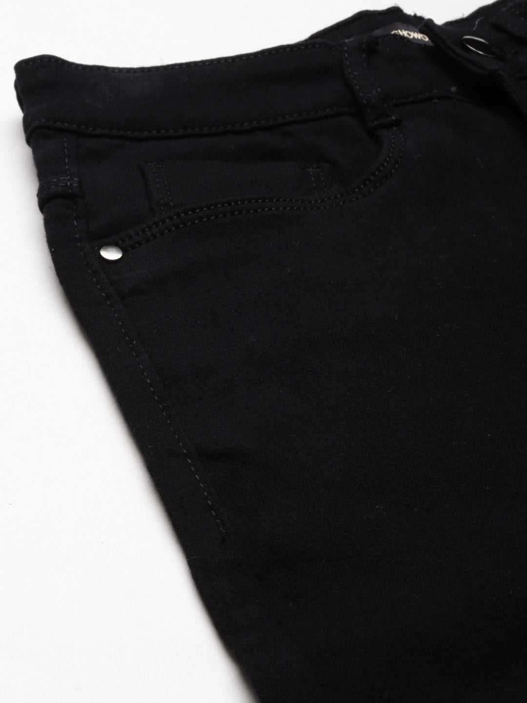 Women's Black Jean Acid Wash Wide Leg Mid-Rise Denim Jeans