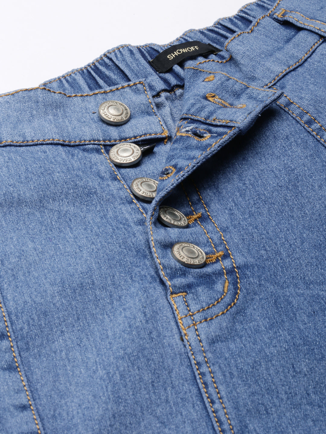 Women's Blue Wide Leg Stretchable Denim Jeans