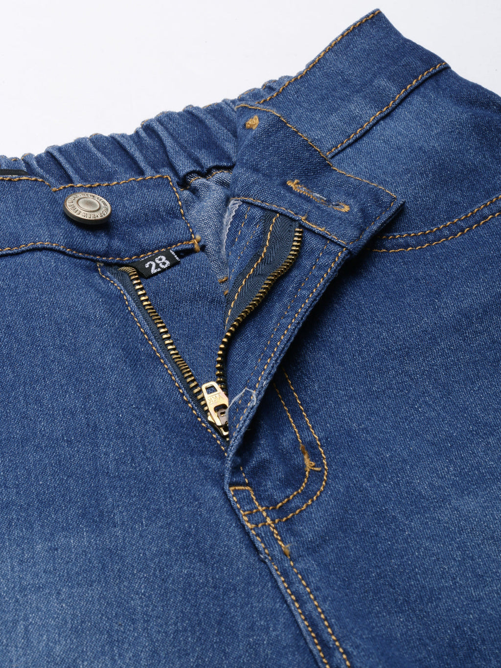 Women's Navy Blue Wide Leg Light Fade Denim Jeans