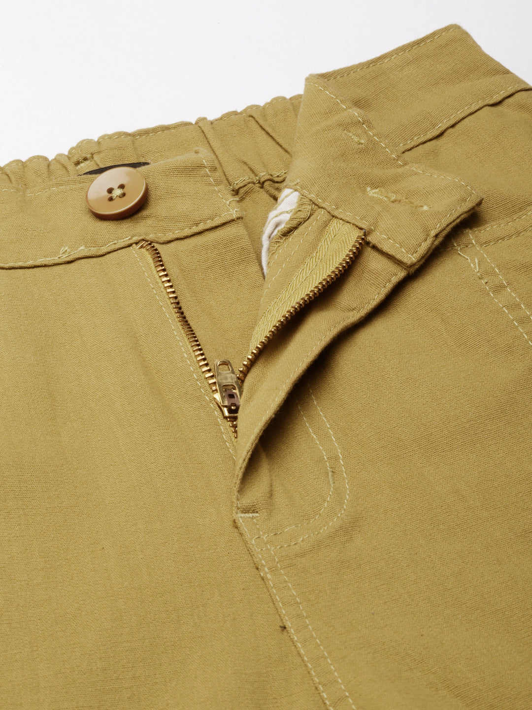 Women's Khaki Wide Leg Denim Cargo Jeans