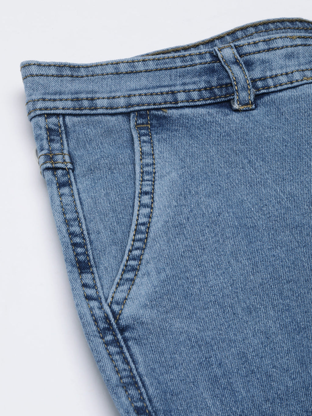 Women's Blue Wide Leg Fit Acid Wash Denim Cargo Jeans