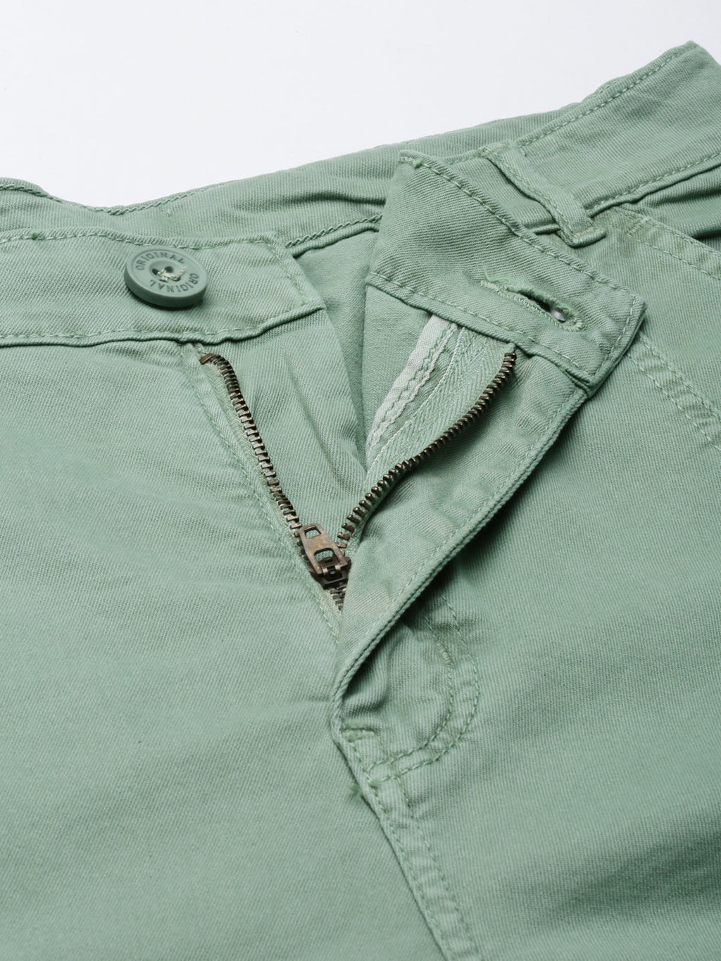 Women's Green Mid Rise Wide Leg Denim Jeans