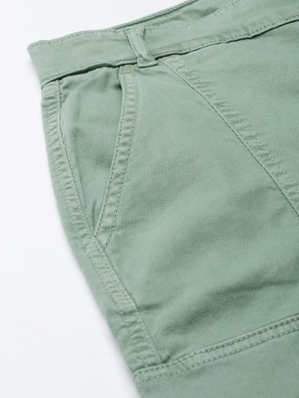 Women's Green Mid Rise Wide Leg Denim Jeans