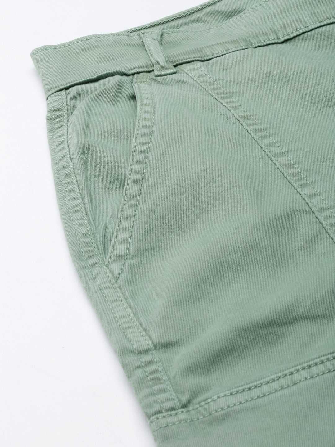 Women's Green Mid Rise Wide Leg Denim Jeans