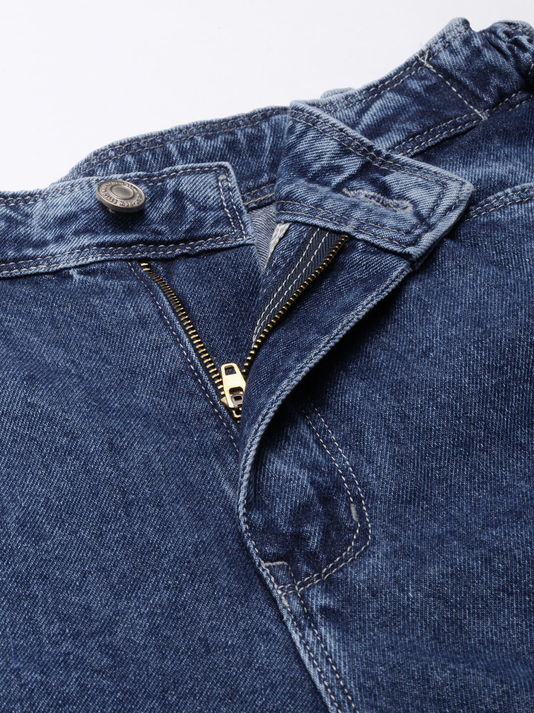 Women's Blue Slash Knee Stretchable Wide Leg Denim Jeans