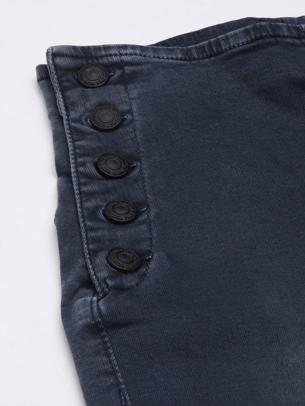 Women's Grey Straight Fit Mid-Rise Light Fade Acid Wash Denim Jeans