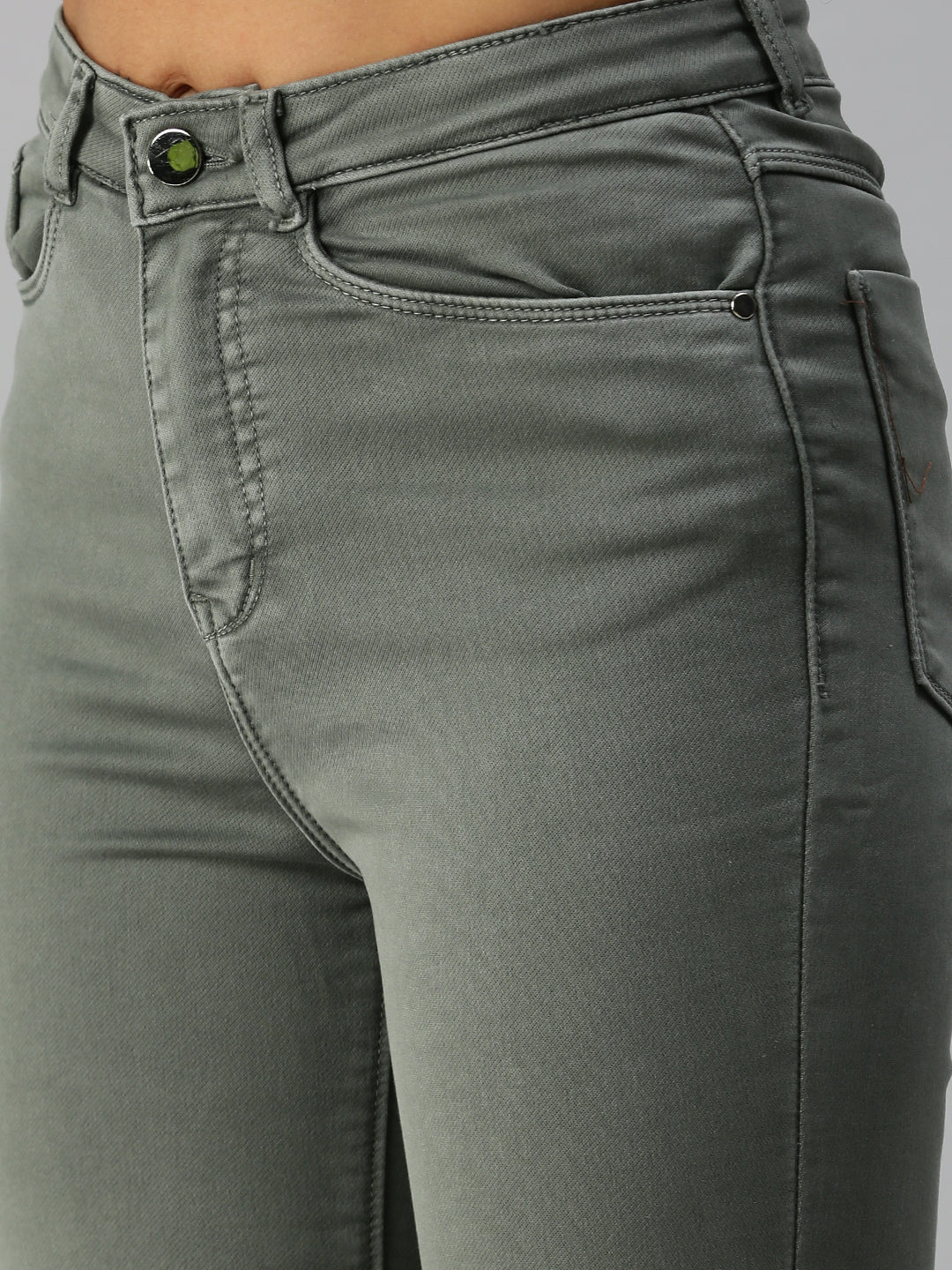 Women's Grey Straight Fit High-Rise Jeans