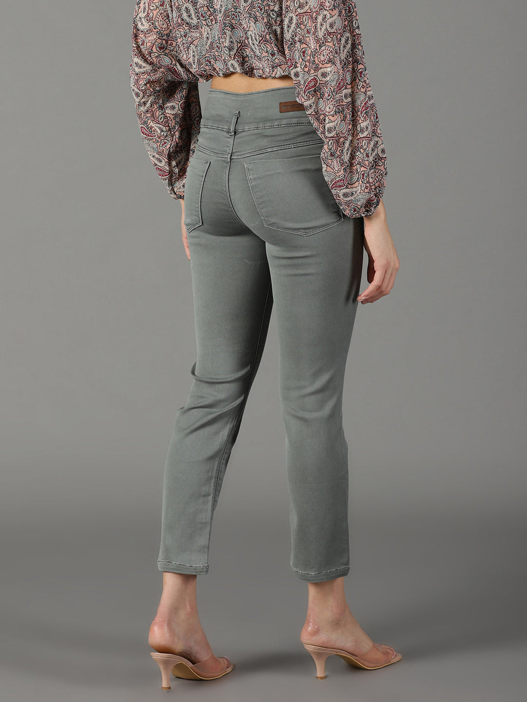 Women's Grey Clean Look High-Rise Stretchable Jeans