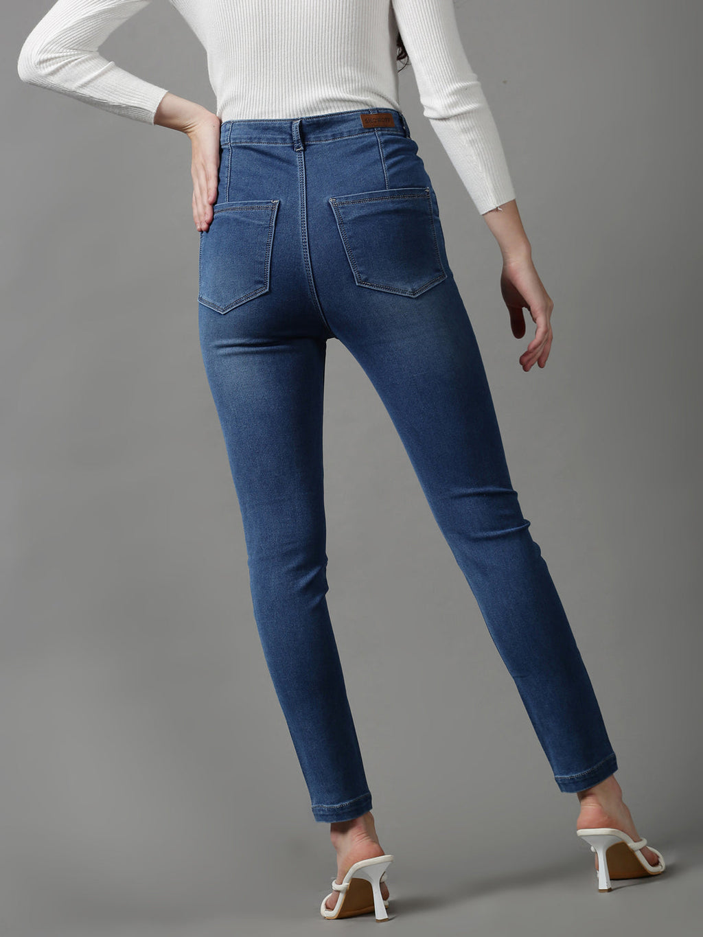 Women's Blue Skinny Fit Light Fade Stretchable Jeans