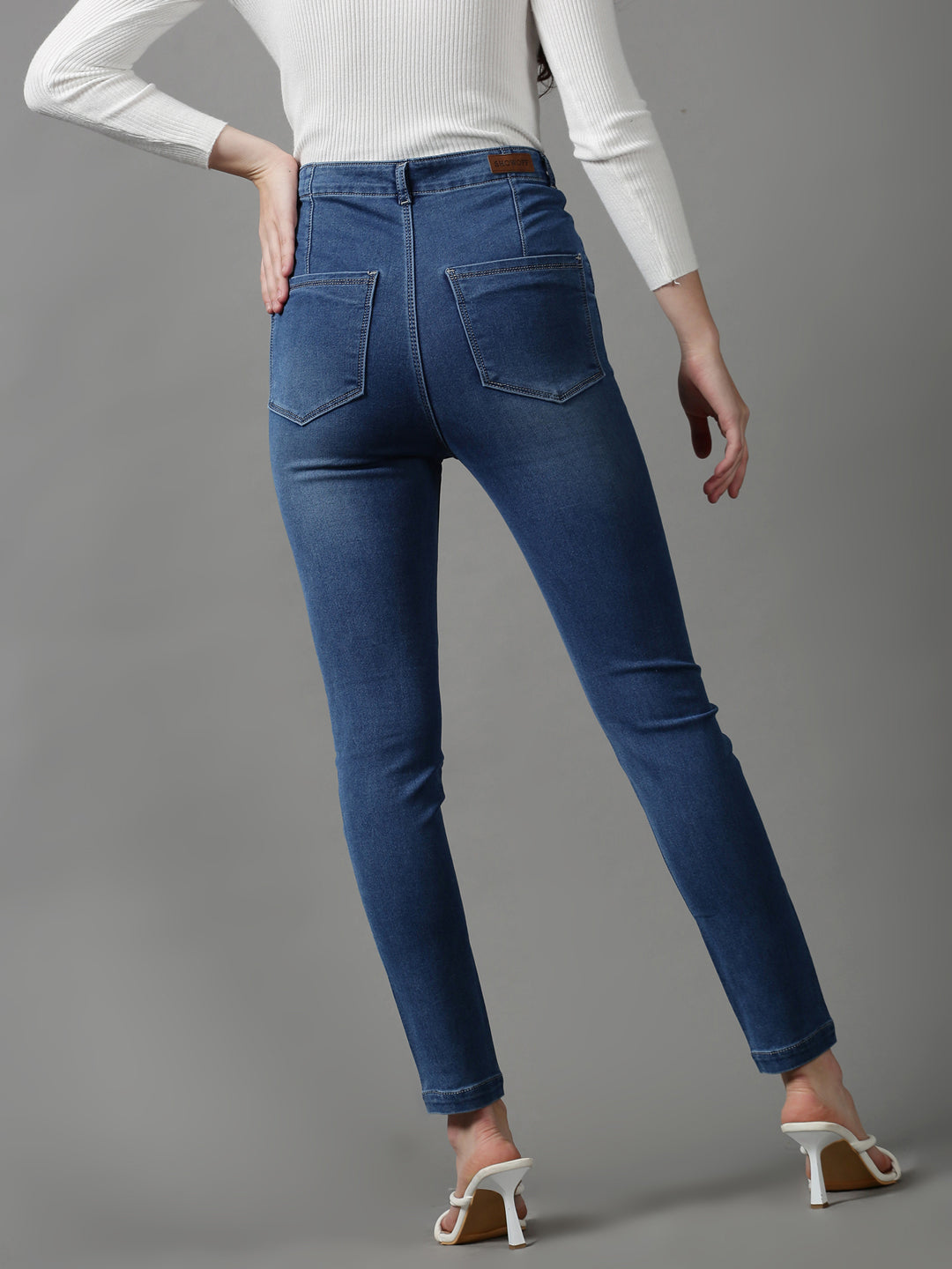 Women's Blue Skinny Fit Light Fade Stretchable Jeans