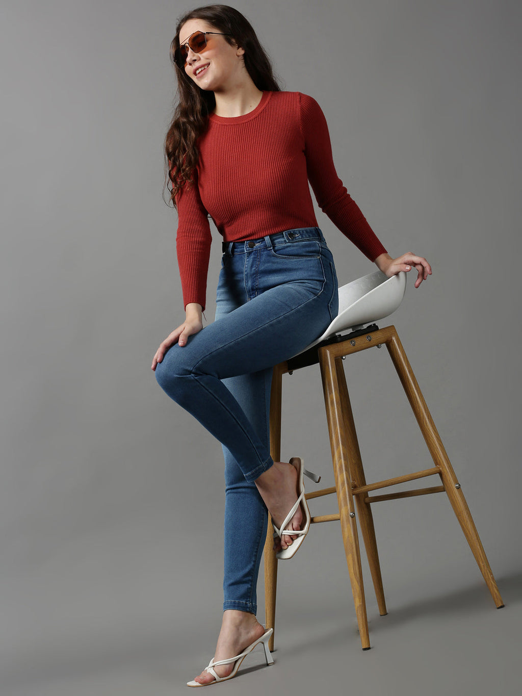 Women's Blue Skinny Fit Light Fade Stretchable Denim Jeans