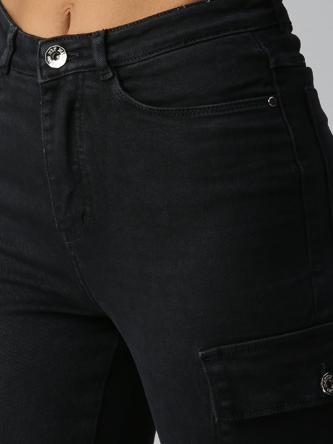 Women's Grey Wide Leg High-Rise Stretchable Jeans