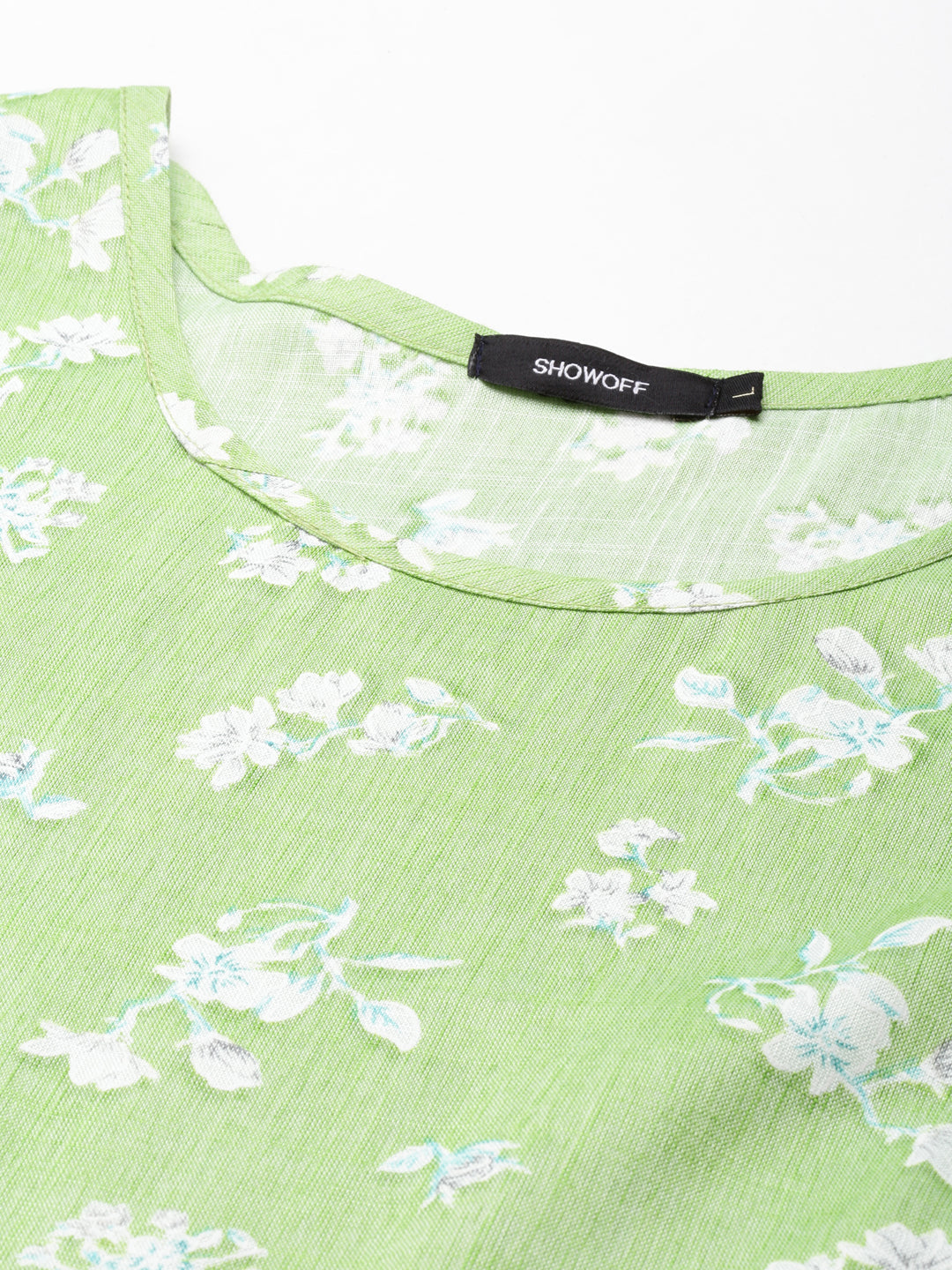 Women's Green Floral Printed Anarkali Kurta