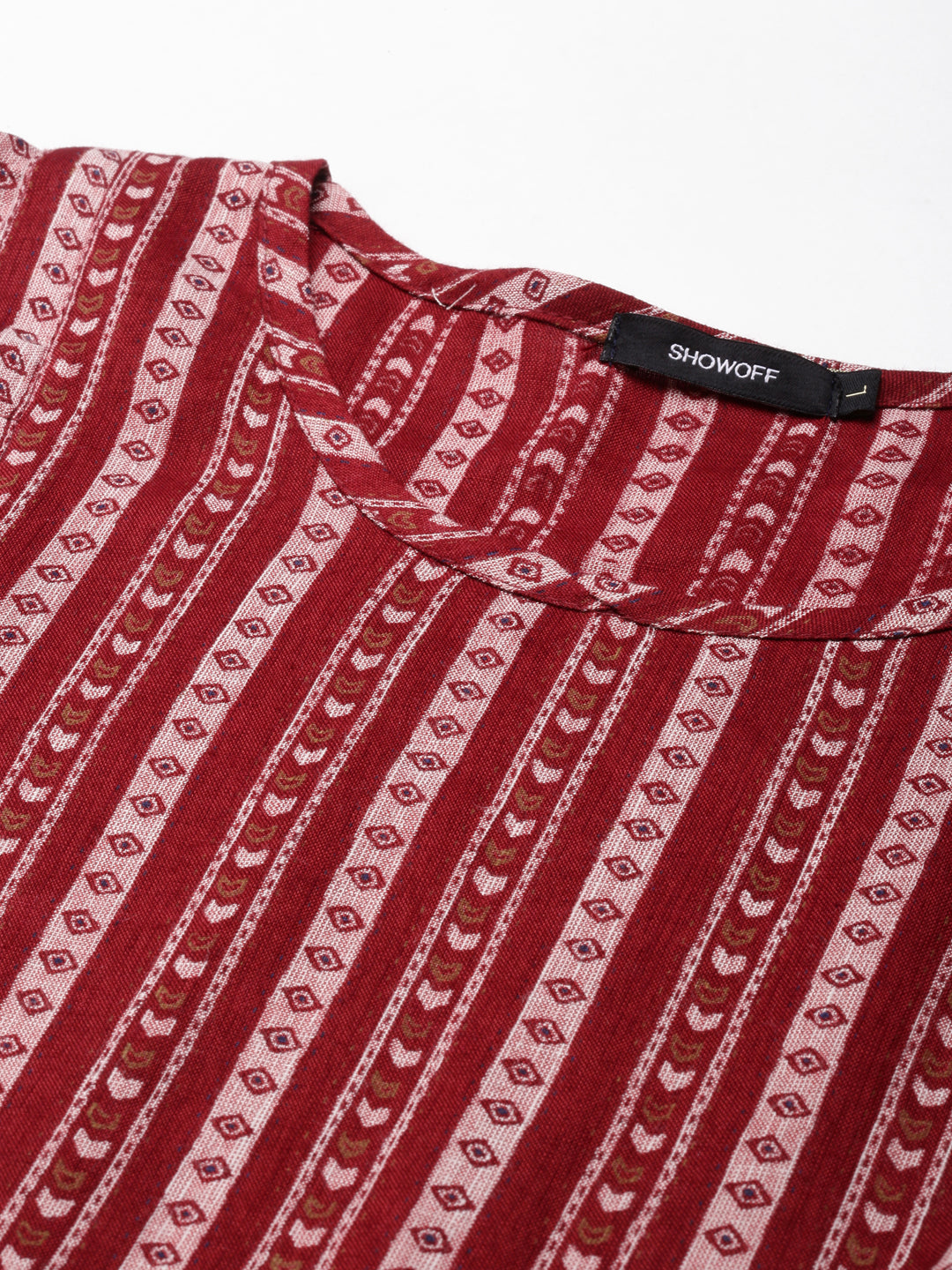 Women's Maroon Ethnic Motifs Printed Anarkali Kurta