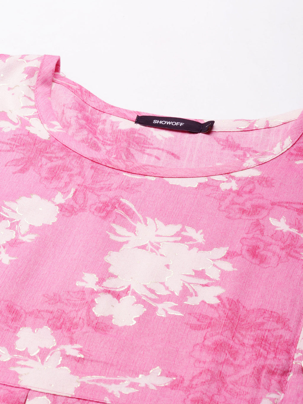 Women's Pink Floral Printed Anarkali Kurta