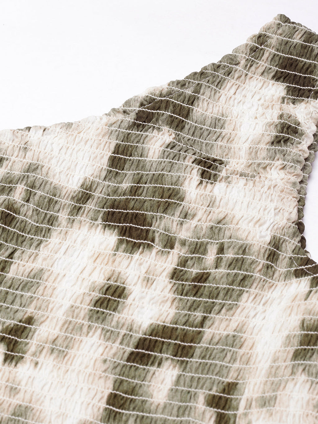 Women's Green Dyed Fit and Flare Dress With Belt