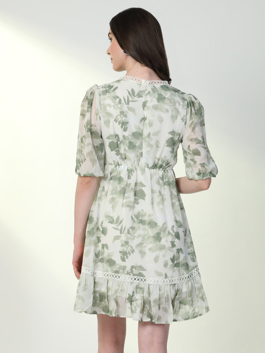 Women's Floral Green A-Line Dress