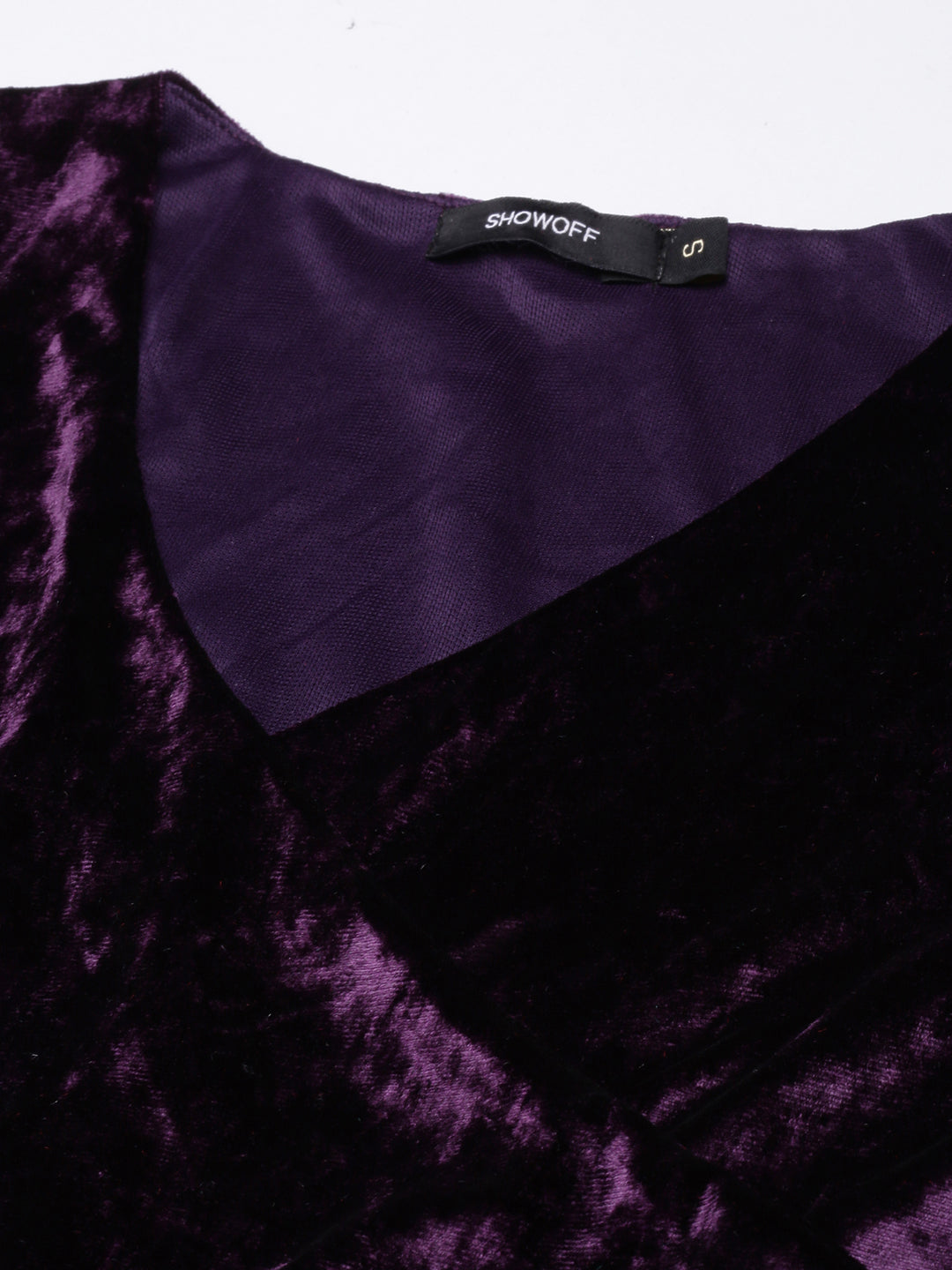 Women's Purple V-Neck Regular Sleeves Wrap Party Dress