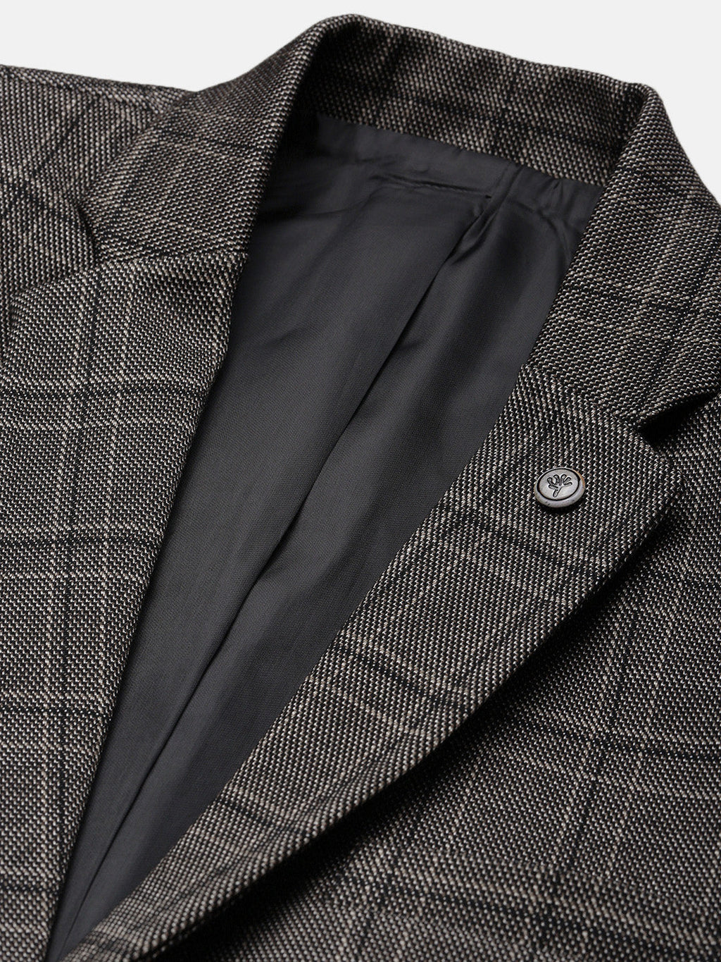 Men's Grey Checked Single Breasted Blazer