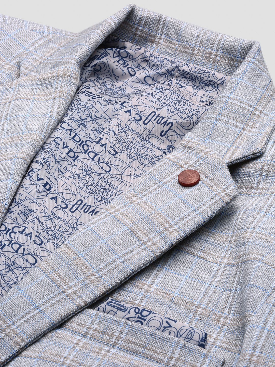 Men's Grey Slim Fit Single Breasted Notched Lapel Blazer