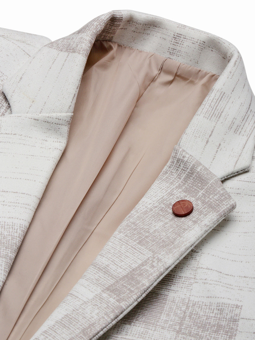 Men's Off White Printed Single Breasted Blazer