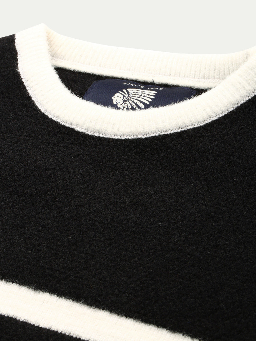 Men's Black Striped Acrylic Pullover