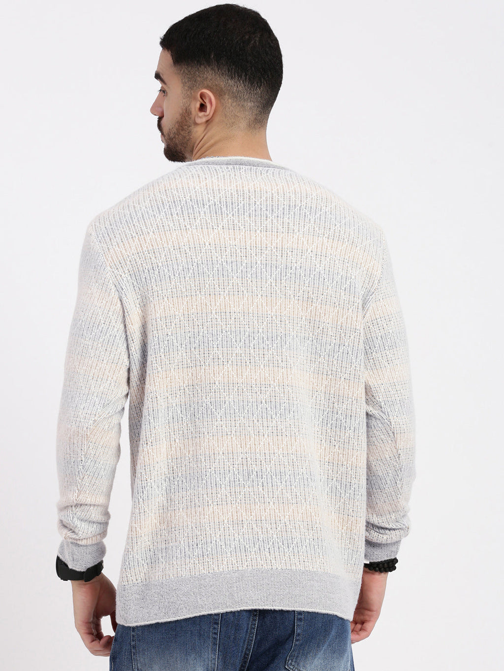 Men's Grey Geometric Sweater