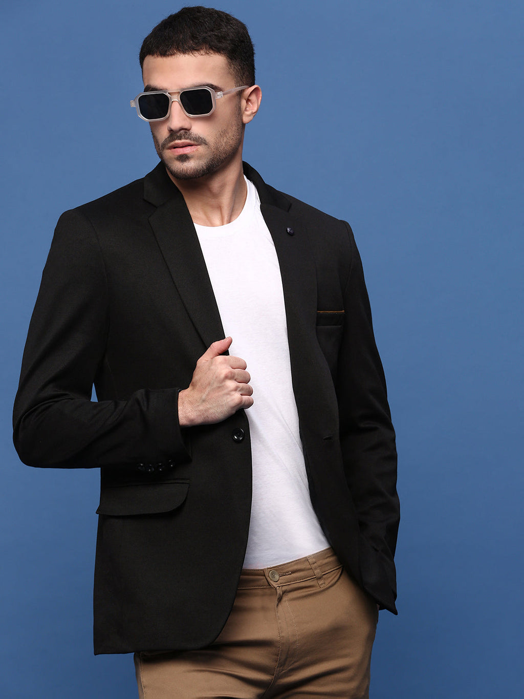 Men's Black Slim Fit Single Breasted Blazer