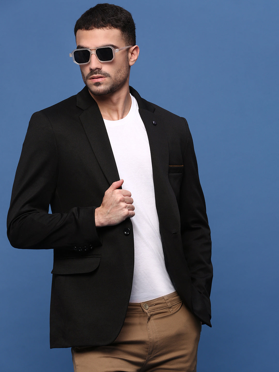 Men's Black Slim Fit Single Breasted Blazer