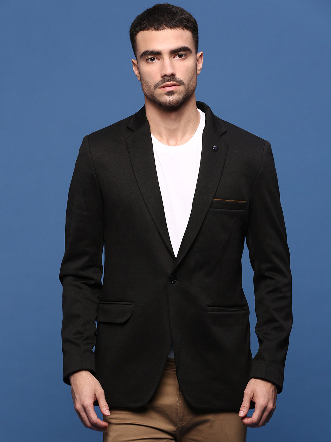 Men's Black Slim Fit Single Breasted Blazer