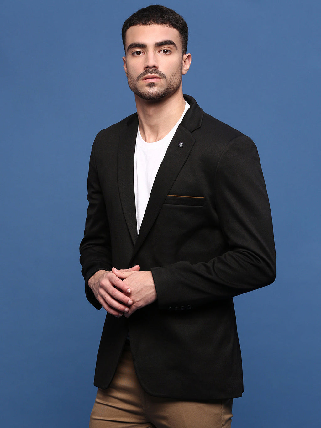 Men's Black Slim Fit Single Breasted Blazer