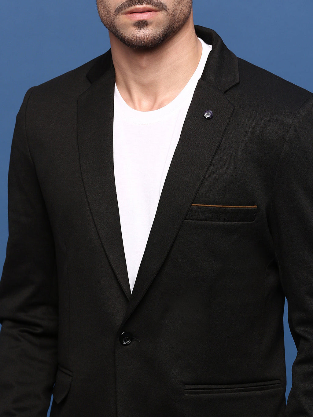 Men's Black Slim Fit Single Breasted Blazer