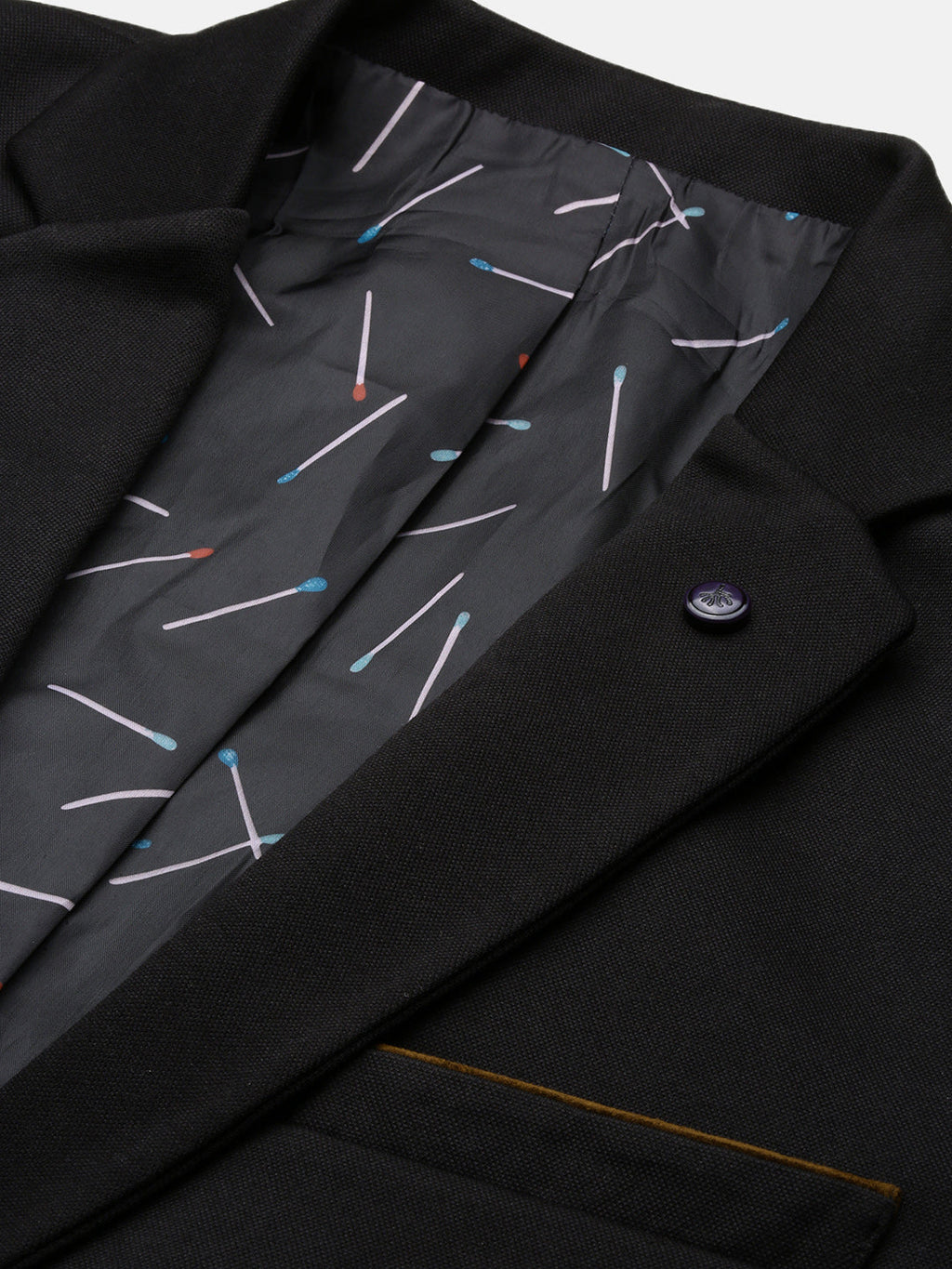 Men's Black Slim Fit Single Breasted Blazer