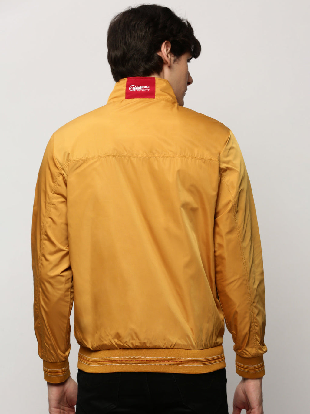 Men's Mustard Mock Collar Bomber Jacket