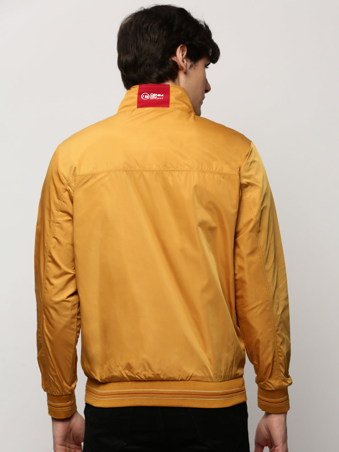 Men's Mustard Mock Collar Bomber Jacket