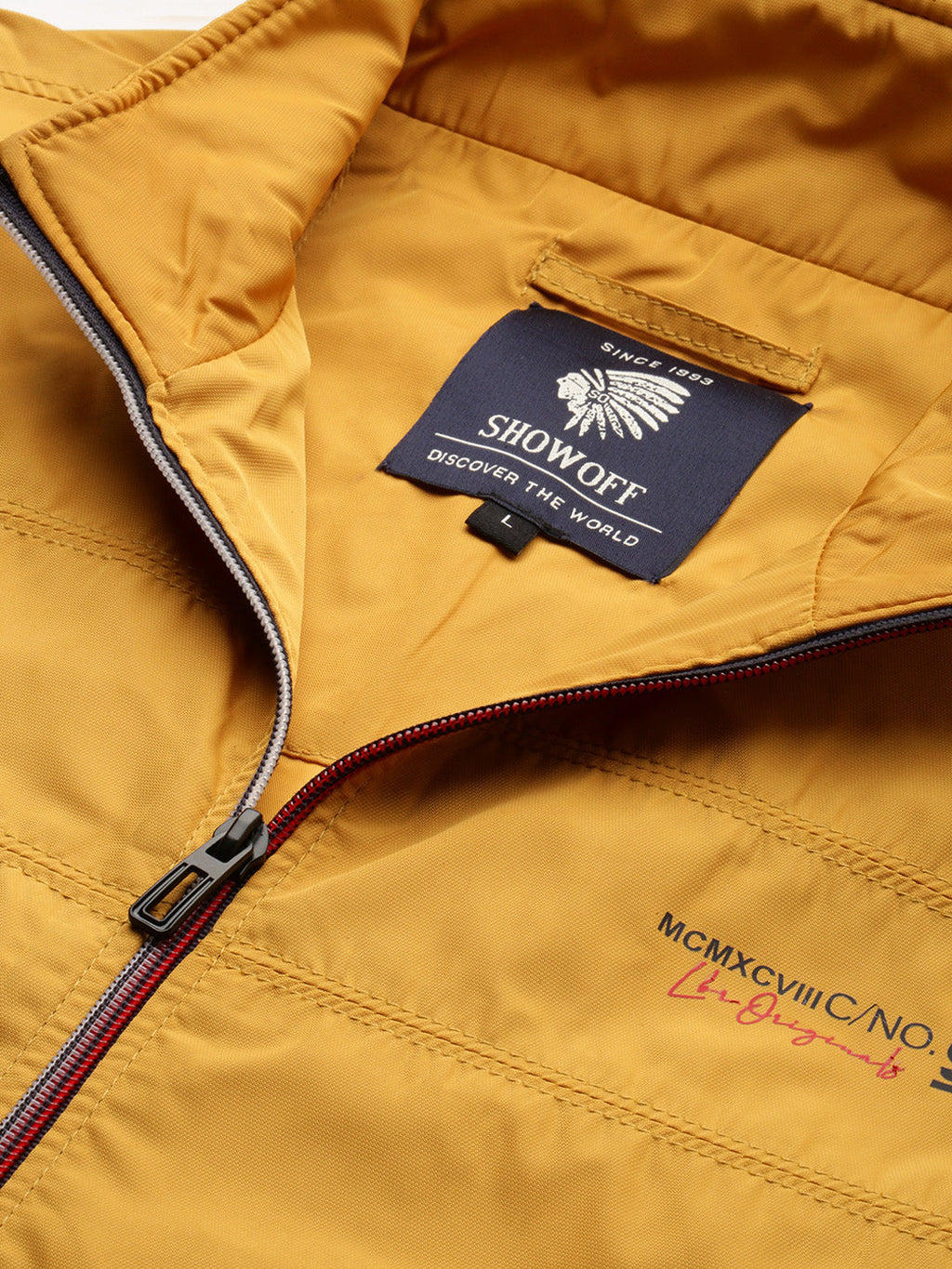 Men's Mustard Mock Collar Bomber Jacket